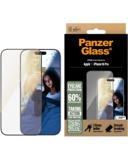 Стъклен протектор PanzerGlass - iPhone 16 Pro, EyeCare, Ultra-Wide Fit