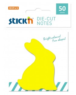 Самозалепващи листчета Stick'n - Заек, 50 броя, жълти