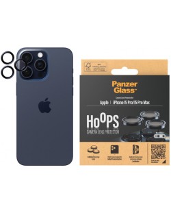 Стъклен протектор за камера PanzerGlass - Hoops , iPhone 15 Pro/Pro Max, син