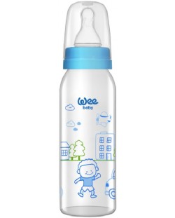 Стъклено шише Wee Baby Classic, 250 ml, синьо