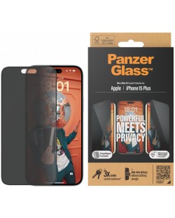 Стъклен протектор PanzerGlass - Privacy UWF, iPhone 15 Plus