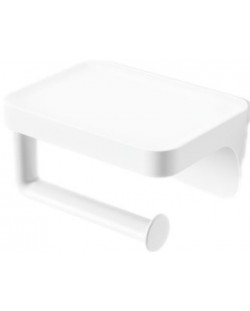 Стойка за тоалетна хартия и рафт Umbra - Flex Adhesive, бяла