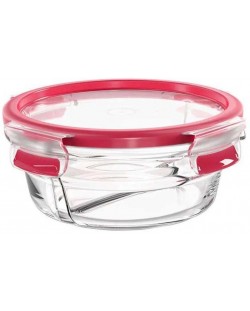 Стъклена кутия за храна Tefal - Clip & Close, 550 ml, червена