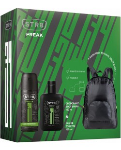 STR8 Freak Комплект - Тоалетна вода и Део спрей, 100 + 150 ml + Раница