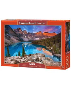 Пъзел Castorland от 500 части - Изгрев над езерото Морейн, Канада