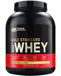 Gold Standard 100% Whey, френска ванилия, 2.27 kg, Optimum Nutrition