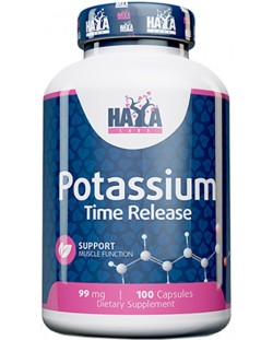 Sustained Release Potassium, 99 mg, 100 капсули, Haya Labs