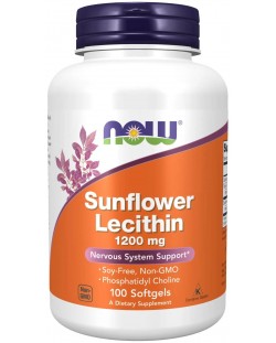 Sunflower Lecithin, 1200 mg, 100 гел капсули, Now