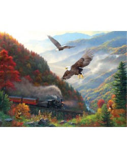 Пъзел SunsOut от 500 части - Great Smoky Mountain Railroad, Марк Кийтли
