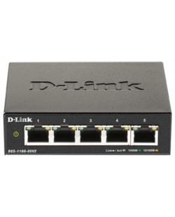 Суич D-Link - DGS-1100-05V2, 5 порта, черен