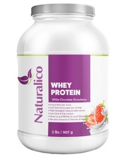 Whey Protein, бял шоколад с ягода, 907 g, Naturalico