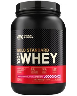 Gold Standard 100% Whey, бял шоколад с малини, 908 g, Optimum Nutrition