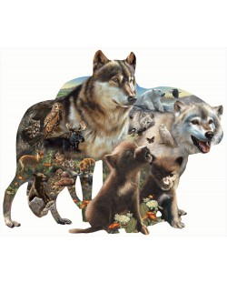 Пъзел SunsOut от 1000 части - Глутница вълци, Бони, Ребека и Карън Лейтъм