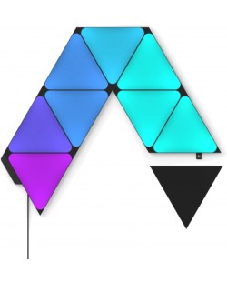 Светлинен панел Nanoleaf - Shapes Black Triangles Starter Kit, многоцветен