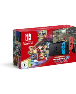 Nintendo Switch - Red & Blue + Mario Kart 8 Deluxe bundle