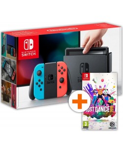 Nintendo Switch - Red & Blue + Just Dance 2019 Bundle