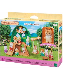 Комплект фигурки Sylvanian Families - Къщичка на дървото, с бебе катеричка