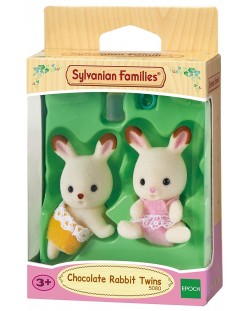 Комплект фигурки Sylvanian Families - Зайчета близнаци, Chocolate