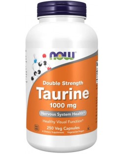 Taurine Double Strength, 1000 mg, 250 веге капсули, Now