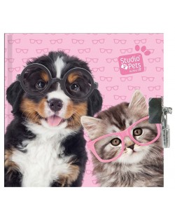 Таен дневник с катинар Paso Studio Pets – Куче и коте с очила