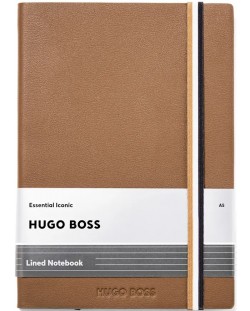 Тефтер Hugo Boss Iconic - A5, с редове, кафяв