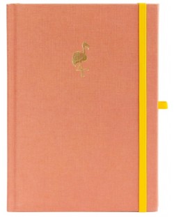 Тефтер с ленени корици Blopo - The Flamingo, страници на точки