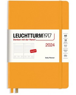 Тефтер Leuchtturm1917 Daily Planner - А5, оранжев, 2024