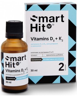 SmartHit Витамини D3 + K2, 30 ml, Valentis