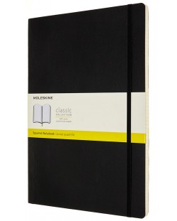 Тефтер с меки корици Moleskine Classic Squared формат А4 - Черен, листове на квадратчета
