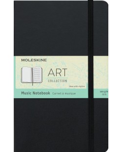 Тефтер с твърди корици Moleskine Art - Music, черен