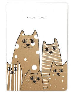 Тетрадка Bruno Visconti - Kraft World, А5, бели листове, 40 листа, асортимент