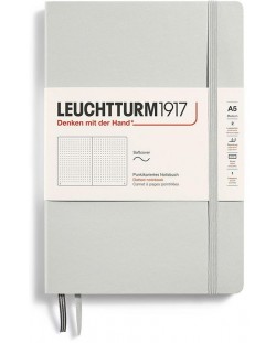 Тефтер Leuchtturm1917 Natural Colors - A5, сив, страници на точки, меки корици