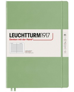 Тефтер Leuchtturm1917 Master Slim - A4+, линиран, светлозелен