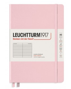 Тефтер Leuchtturm1917 Muted Colours - А5, розов, страници на редове