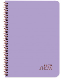 Тетрадка със спирала Keskin Color Pastel Show - А4, 120 листа, широки редове, асортимент