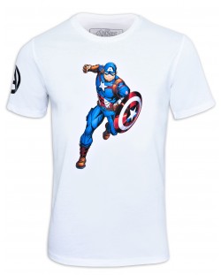 Тениска Avengers - Captain America, бяла