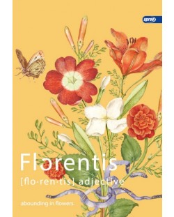 Тетрадка Spree Elite - Floral, А5, 42 листа, широки редове, асортимент