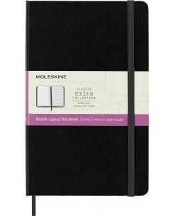 Тефтер с твърди корици Moleskine Classic Extra - Черен, комбинирани страници