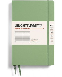 Тефтер Leuchtturm1917 Paperback - B6+, светлозелен, линиран, твърди корици