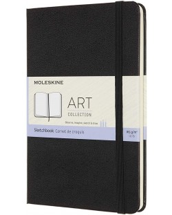 Тефтер с твърди корици Art Sketchbook - Черен, бели листове