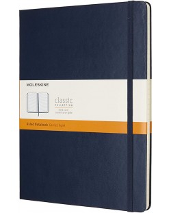 Тефтер с твърди корици Moleskine Classic Ruled XL - Син, линирани листове