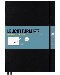 Тефтер Leuchtturm1917 Master - A4+, черен, бели страници