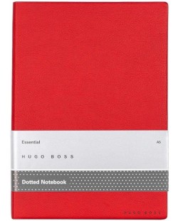 Тефтер Hugo Boss Essential Storyline - A5, страници на точки, червен