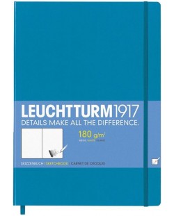 Тефтер Leuchtturm1917 Sketchbook Master - А4+, бели страници, Azure