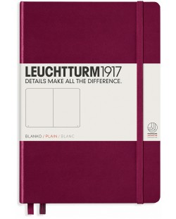 Тефтер Leuchtturm1917 - А5, бели страници, Port Red