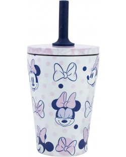 Термочаша със сламка Stor Minnie Mouse - Awesome Faces, 360 ml