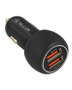 Зарядно за кола Tellur - FCC8, USB-A, 36W, черно