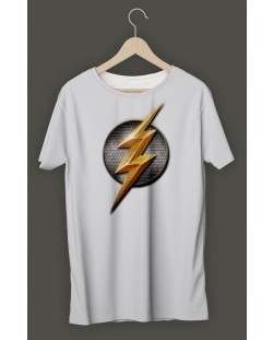 Тениска Justice League - The Flash logo, бяла