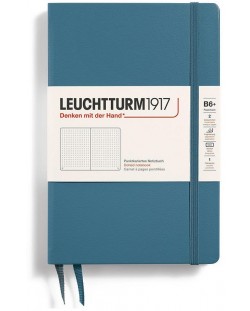 Тефтер Leuchtturm1917 Paperback - B6+, син, страници на точки, твърди корици