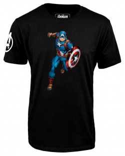 Тениска Avengers - Captain America, черна